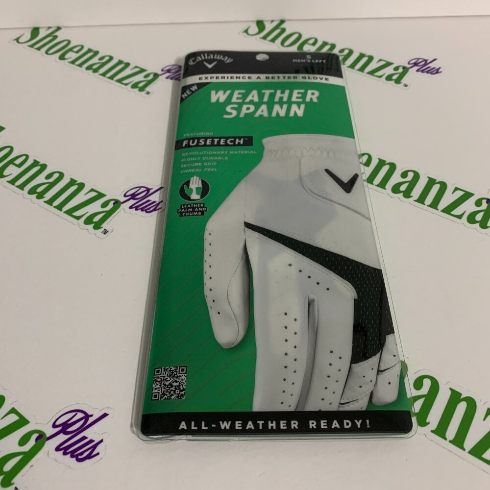 Callaway Golf Glove Weather Spann Left Mens Regular Small S Fusetech White
